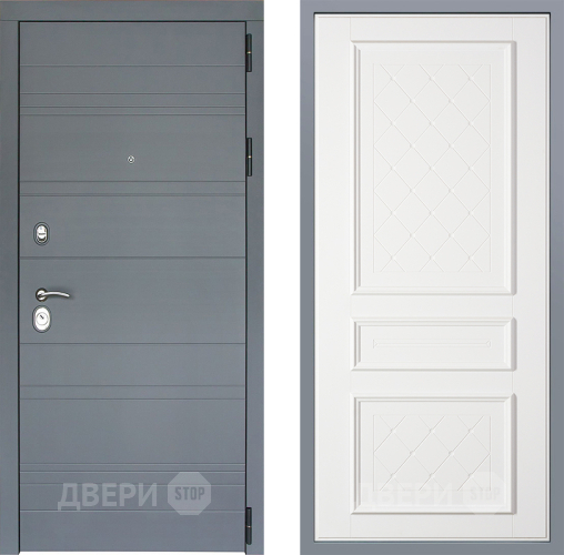 Дверь Заводские двери Лира Софт графит Урбино Белый софт в Яхроме