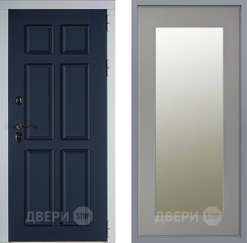Дверь Заводские двери Стокгольм Зеркало Модерн Грей софт в Яхроме