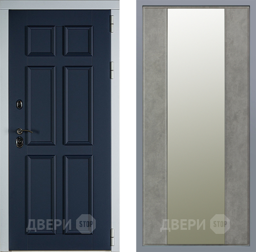 Дверь Заводские двери Стокгольм Зеркало Макси Бетон темный в Яхроме