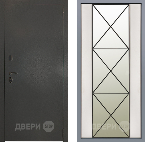 Дверь Заводские двери Эталон 3к антик серебро Зеркало Перфекто Структурное дерево в Яхроме