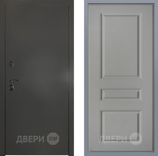 Дверь Заводские двери Эталон 3к антик серебро Стокгольм Грей софт в Яхроме