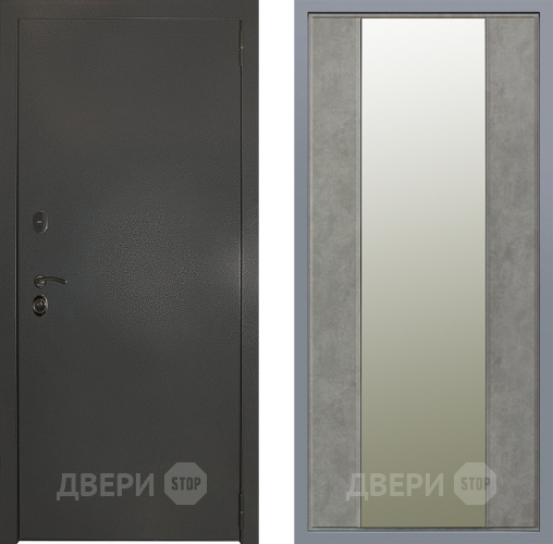 Дверь Заводские двери Эталон 3к антик серебро Зеркало Макси Бетон темный в Яхроме