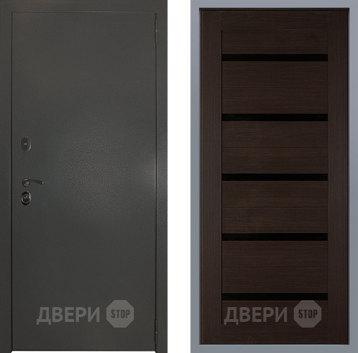 Дверь Заводские двери Эталон 3к антик серебро СБ-1 орех тисненый в Яхроме