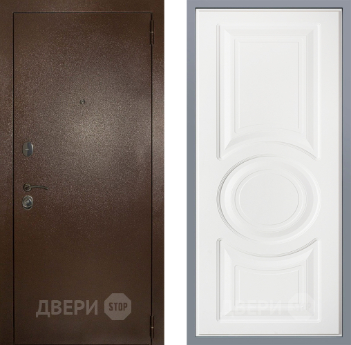 Дверь Заводские двери Эталон 3к антик медь Неаполь Лофт белый в Яхроме