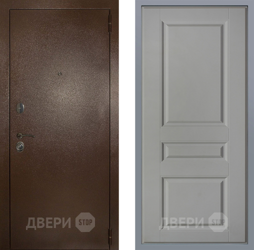 Дверь Заводские двери Эталон 3к антик медь Стокгольм Грей софт в Яхроме