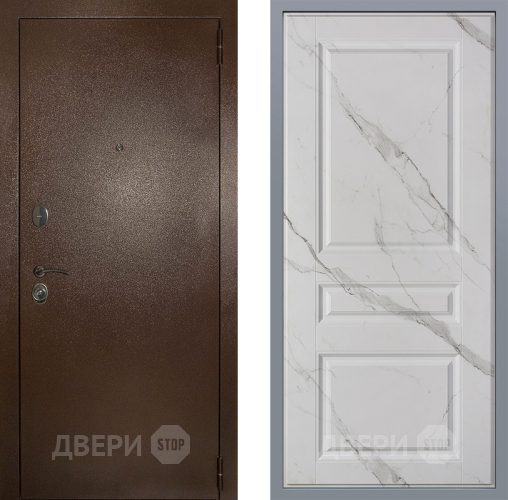 Дверь Заводские двери Эталон 3к антик медь Стокгольм Мрамор белый в Яхроме