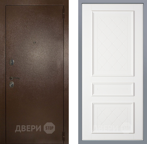 Дверь Заводские двери Эталон 3к антик медь Урбино Белый софт в Яхроме