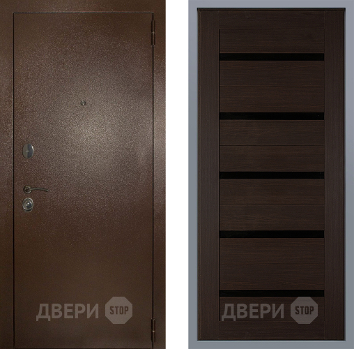 Дверь Заводские двери Эталон 3к антик медь СБ-1 орех тисненый в Яхроме