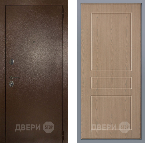 Дверь Заводские двери Эталон 3к антик медь К-2 Беленый дуб в Яхроме