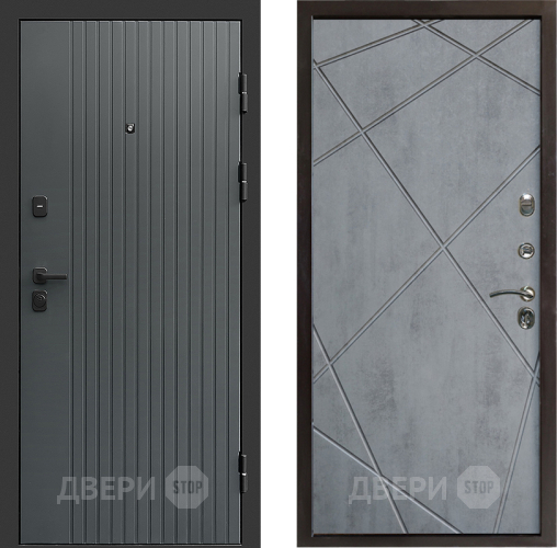 Входная металлическая Дверь Престиж Tvist Grey Лучи Бетон темный в Яхроме