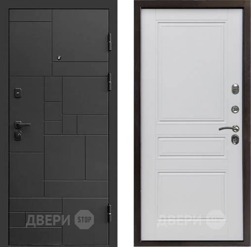 Входная металлическая Дверь Престиж Kvadro Классика Белый матовый в Яхроме