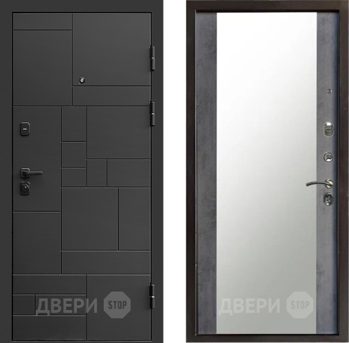 Дверь Престиж Kvadro Зеркало Бетон темный в Яхроме