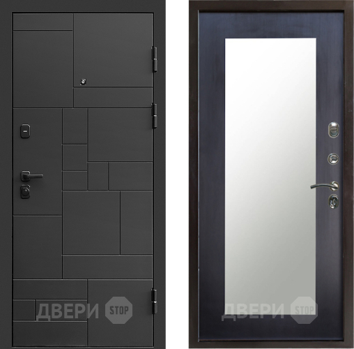Входная металлическая Дверь Престиж Kvadro Зеркло Пастораль Венге в Яхроме