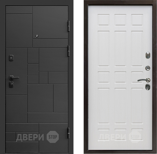 Входная металлическая Дверь Престиж Kvadro Спарта Лиственница белая в Яхроме