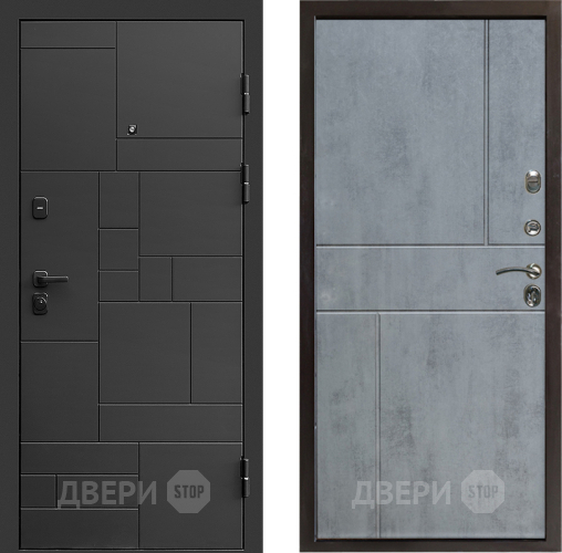 Входная металлическая Дверь Престиж Kvadro Горизонт Бетон темный в Яхроме