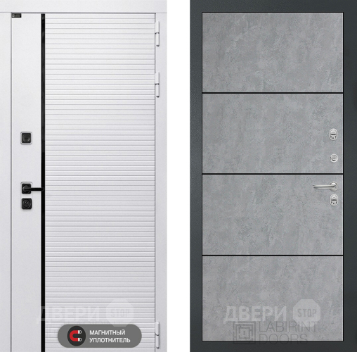 Входная металлическая Дверь Лабиринт (LABIRINT) Royal 25 Бетон светлый в Яхроме