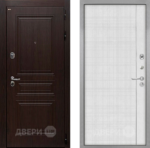 Входная металлическая Дверь Интекрон (INTECRON) Брайтон Тиковое Дерево В-07 с молдингом Лофт белый в Яхроме