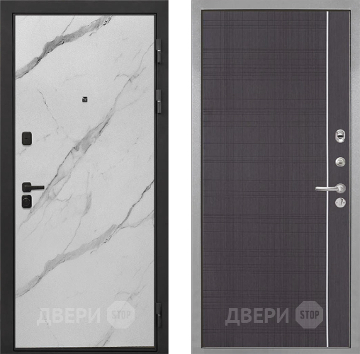 Дверь Интекрон (INTECRON) Профит Black Мрамор Арктик В-07 с молдингом Венге в Яхроме