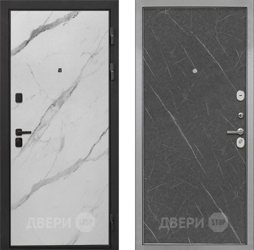 Дверь Интекрон (INTECRON) Профит Black Мрамор Арктик Гладкая Гранит лава оникс в Яхроме