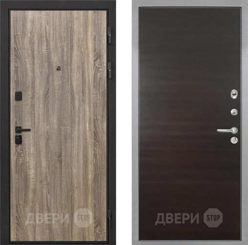 Входная металлическая Дверь Интекрон (INTECRON) Профит Black Дуб Турин Гладкая Эковенге поперечный в Яхроме