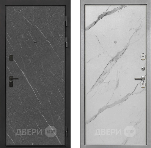 Входная металлическая Дверь Интекрон (INTECRON) Профит Black Гранит Лава Оникс Гладкая Мрамор натуральный арктик в Яхроме