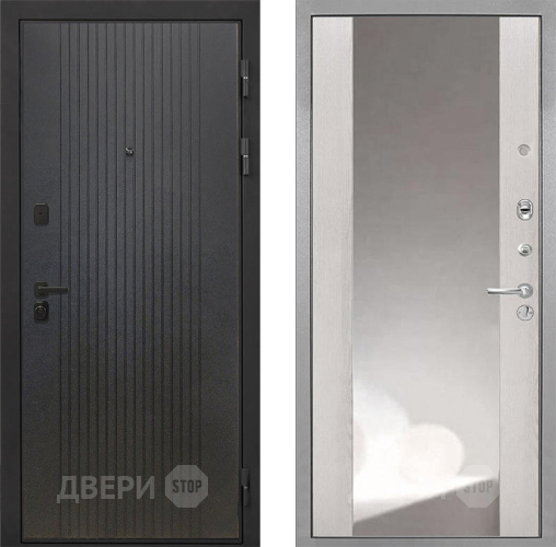 Входная металлическая Дверь Интекрон (INTECRON) Профит Black ФЛ-295 ФЛЗ-516 Зеркало Сосна белая в Яхроме