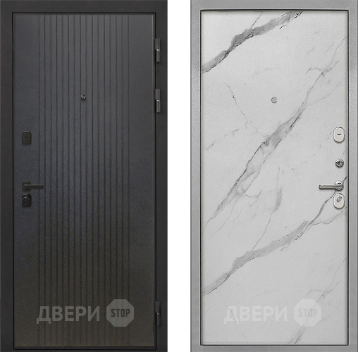 Входная металлическая Дверь Интекрон (INTECRON) Профит Black ФЛ-295 Гладкая Мрамор натуральный арктик в Яхроме