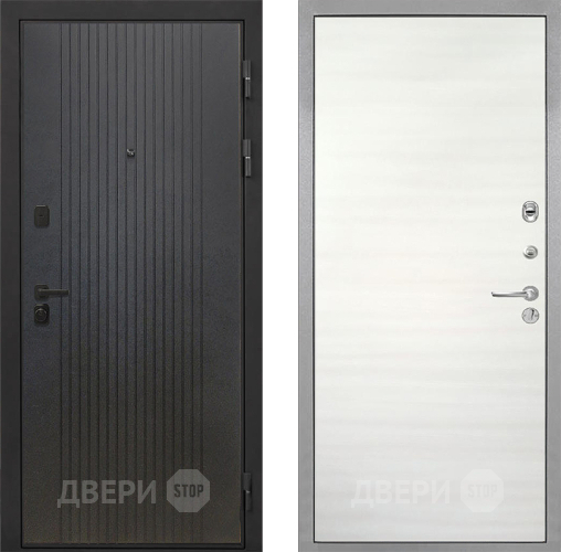 Входная металлическая Дверь Интекрон (INTECRON) Профит Black ФЛ-295 Гладкая Дуб сильвер поперечный в Яхроме