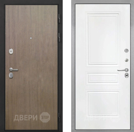 Входная металлическая Дверь Интекрон (INTECRON) Гектор Венге Коричневый ФЛ-243 Белый матовый в Яхроме