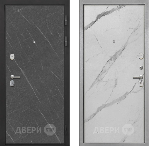 Входная металлическая Дверь Интекрон (INTECRON) Гектор Гранит Лава Оникс Гладкая Мрамор натуральный арктик в Яхроме