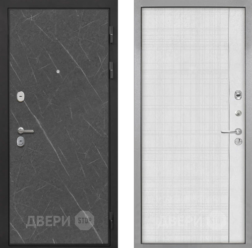 Входная металлическая Дверь Интекрон (INTECRON) Гектор Гранит Лава Оникс В-07 с молдингом Лофт белый в Яхроме