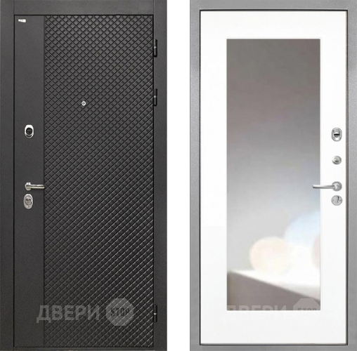 Дверь Интекрон (INTECRON) Олимпия Black 4К ФЛЗ-120-М Зеркало Белый матовый в Яхроме