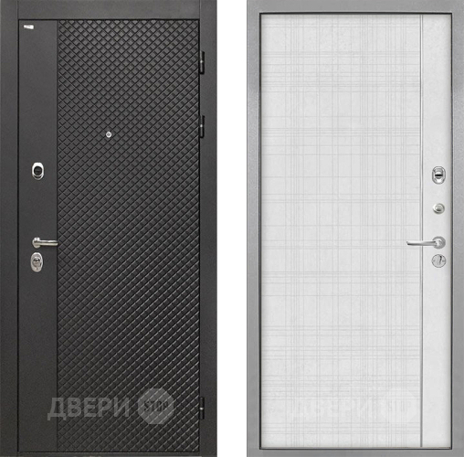 Входная металлическая Дверь Интекрон (INTECRON) Олимпия Black 4К В-07 с молдингом Лофт белый в Яхроме