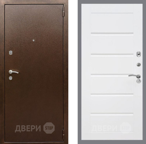 Дверь Рекс (REX) 1А Медный Антик Сити Белый ясень в Яхроме
