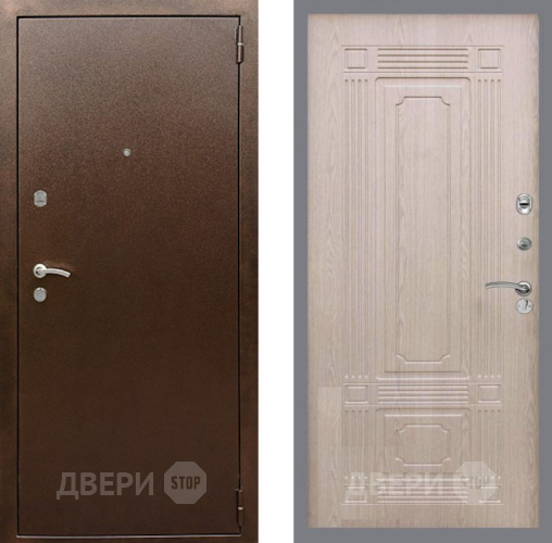 Дверь Рекс (REX) 1А Медный Антик FL-2 Беленый дуб в Яхроме