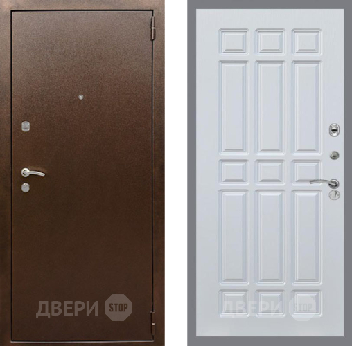 Дверь Рекс (REX) 1А Медный Антик FL-33 Белый ясень в Яхроме