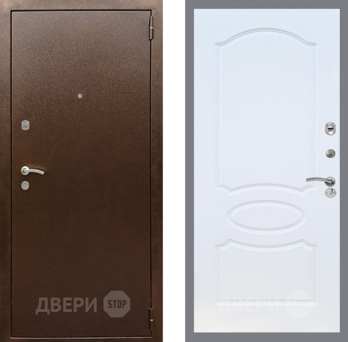 Дверь Рекс (REX) 1А Медный Антик FL-128 Белый ясень в Яхроме