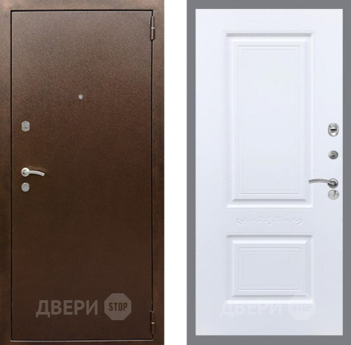 Входная металлическая Дверь Рекс (REX) 1А Медный Антик Смальта Силк Сноу в Яхроме