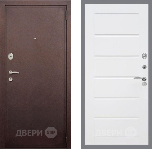 Дверь Рекс (REX) 2 Медный Антик Сити Белый ясень в Яхроме