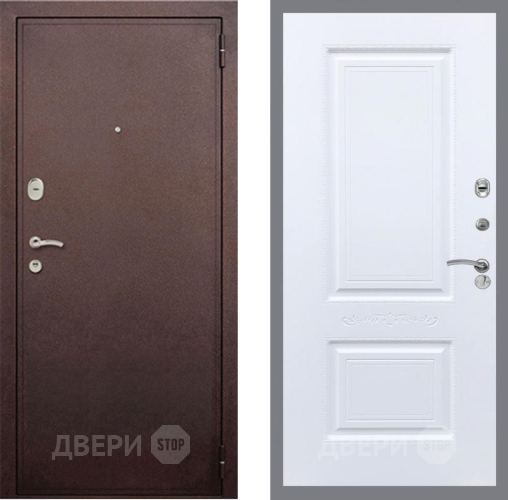 Входная металлическая Дверь Рекс (REX) 2 Медный Антик Смальта Силк Сноу в Яхроме