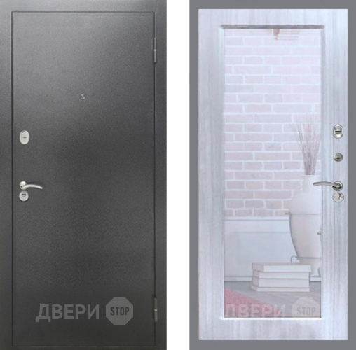 Дверь Рекс (REX) 2А Серебро Антик Зеркало Пастораль Сандал белый в Яхроме