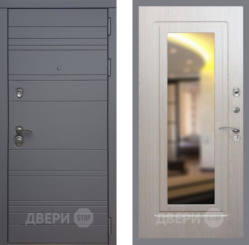 Дверь Рекс (REX) 14 силк титан FLZ-120 Беленый дуб в Яхроме