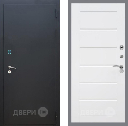 Входная металлическая Дверь Рекс (REX) 1A Черный Муар Сити Белый ясень в Яхроме
