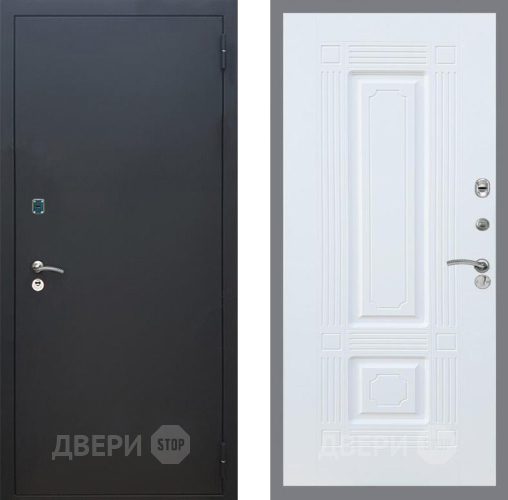 Входная металлическая Дверь Рекс (REX) 1A Черный Муар FL-2 Силк Сноу в Яхроме