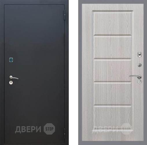 Дверь Рекс (REX) 1A Черный Муар FL-39 Беленый дуб в Яхроме