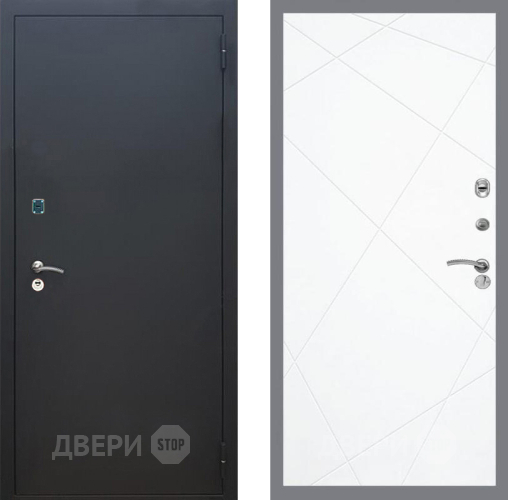 Входная металлическая Дверь Рекс (REX) 1A Черный Муар FL-291 Силк Сноу в Яхроме