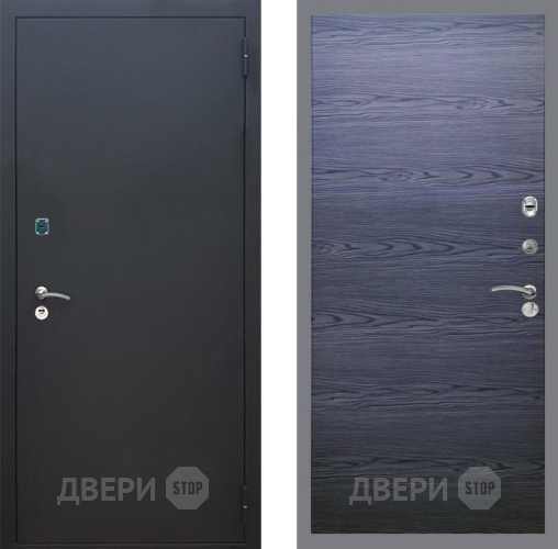 Входная металлическая Дверь Рекс (REX) 1A Черный Муар GL Дуб тангенальный черный в Яхроме