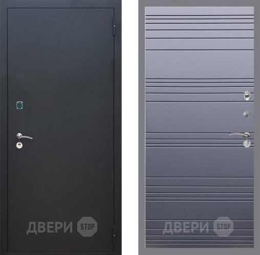 Дверь Рекс (REX) 1A Черный Муар Line Силк титан в Яхроме