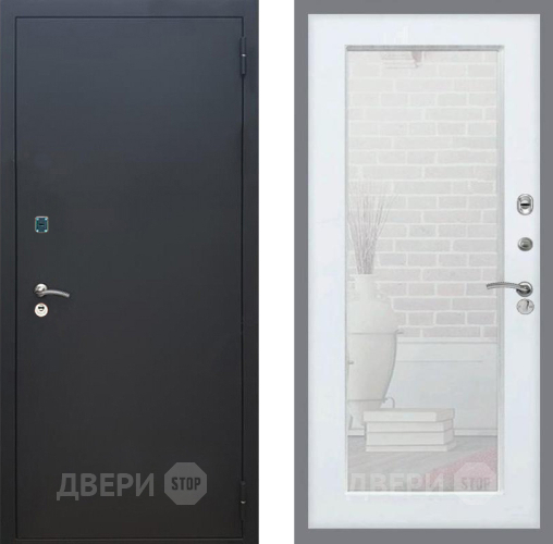 Дверь Рекс (REX) 1A Черный Муар Зеркало Пастораль Силк Сноу в Яхроме