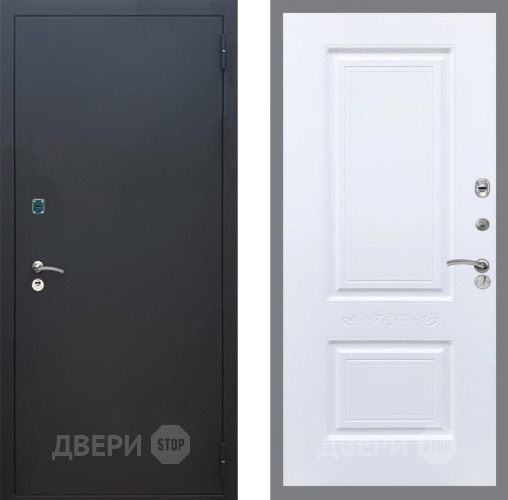 Входная металлическая Дверь Рекс (REX) 1A Черный Муар Смальта Силк Сноу в Яхроме